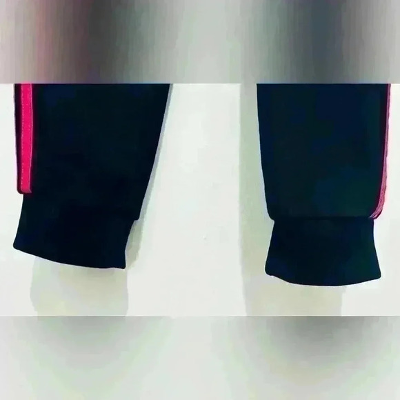 Adidas Youth Tall Size Large/14, Classic Tricot Jogger, Black with Pink Stripes - Picture 6 of 14